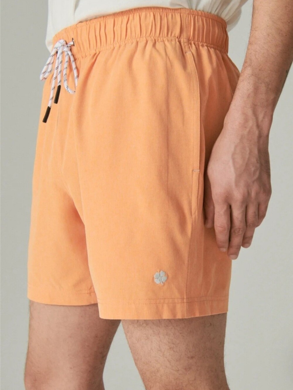 Lucky Brand Men's Swim Trunks Orange Drawstring Elastic Waist Medium NWOT Y-2366